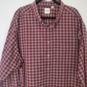 ROWN Big&Tall Size 4XB 100% Cotton checkered L/Sl button up shirt